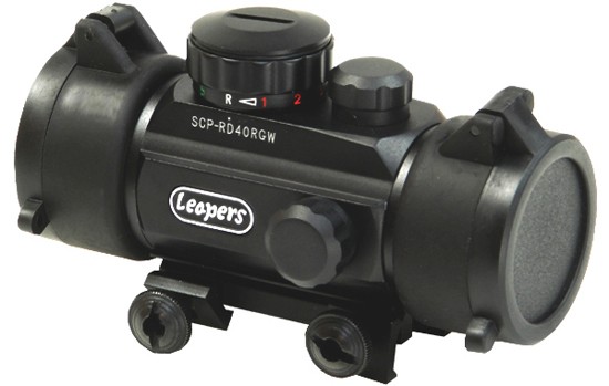 Коллиматорный прицел Leapers 1x30 Compact  закрытый, 2-х цв.подсветка, метка - круг с точкой, крепление на Weaver SCP-RD40CDQ